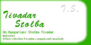 tivadar stolba business card